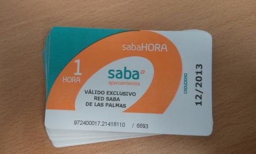 Tarjetas de aparcamientos de 1 hora en red Saba Las Palmas