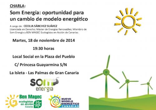 Charla.   Som Energía: oportunidad para un cambio de modelo energético