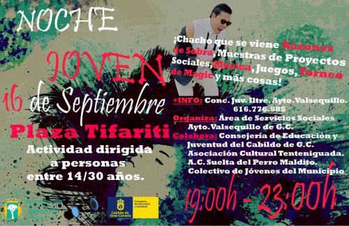 Stand informativo de Demos en la Noche Joven de Valsequillo