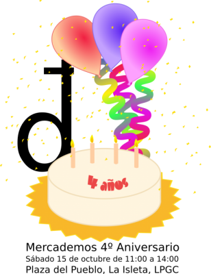 Mercademos 4º aniversario. Sábado 15 de octubre en la Plaza del Pueblo, La Isleta.